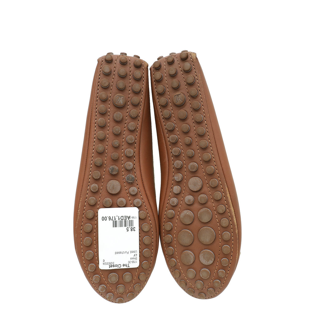 Louis Vuitton Brown Oxford Ballerina Flats 38
