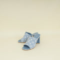 Louis Vuitton Blue Monogram Silhouette Mules 38.5