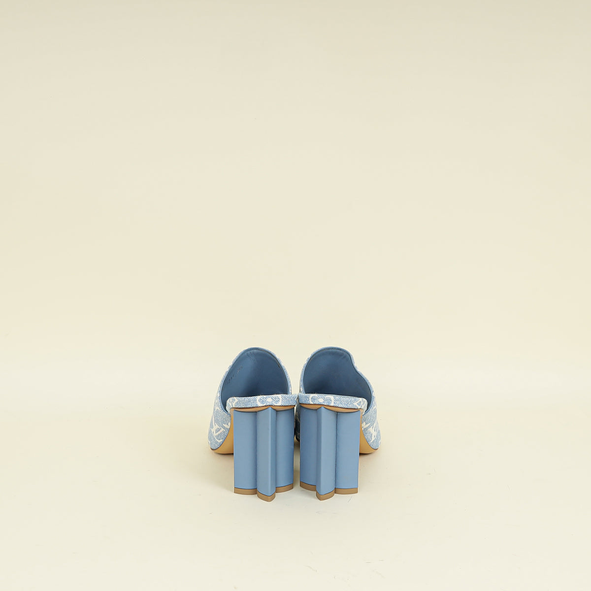 Louis Vuitton Blue Monogram Silhouette Mules 38.5