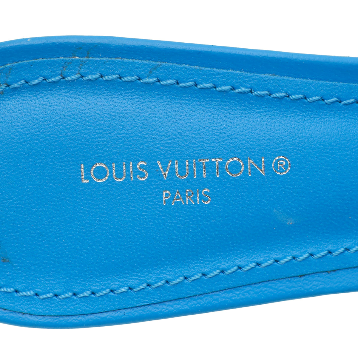Louis Vuitton Royal Blue Monogram Embossed Revival Mules 38