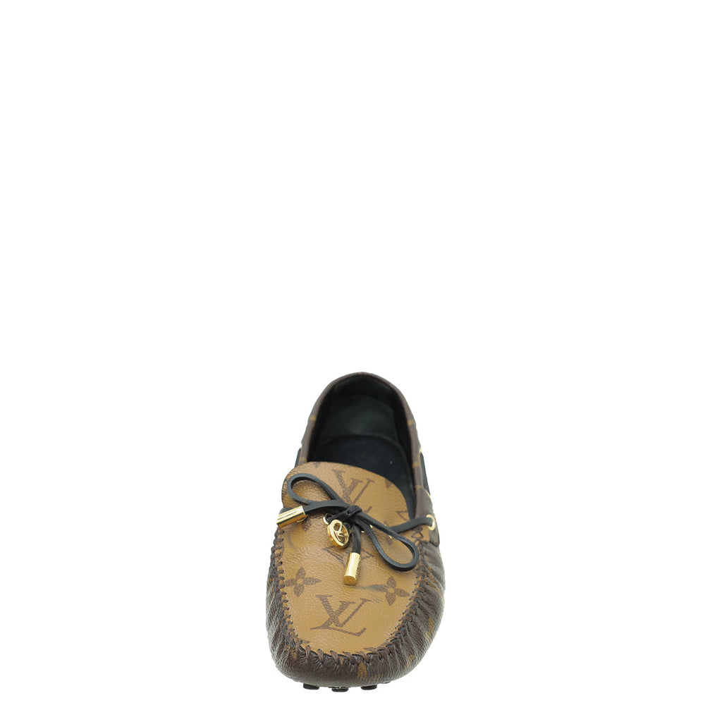 Louis Vuitton Brown Monogram Gloria Flat Loafers 38