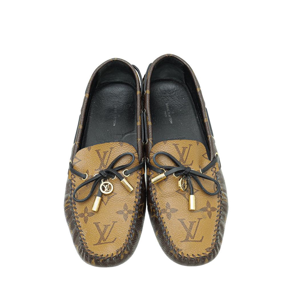 Louis Vuitton Brown Monogram Gloria Flat Loafers 38