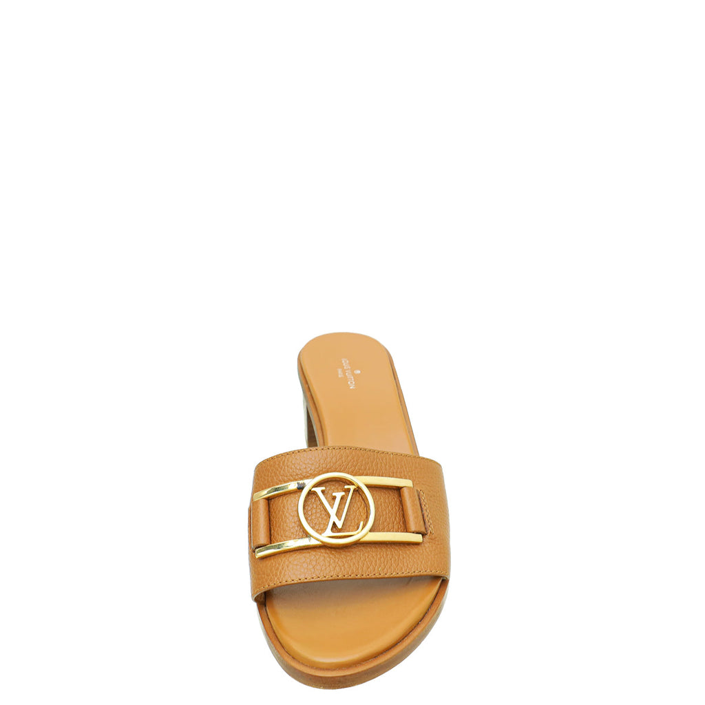 Louis Vuitton Tan Lock It Mules 38