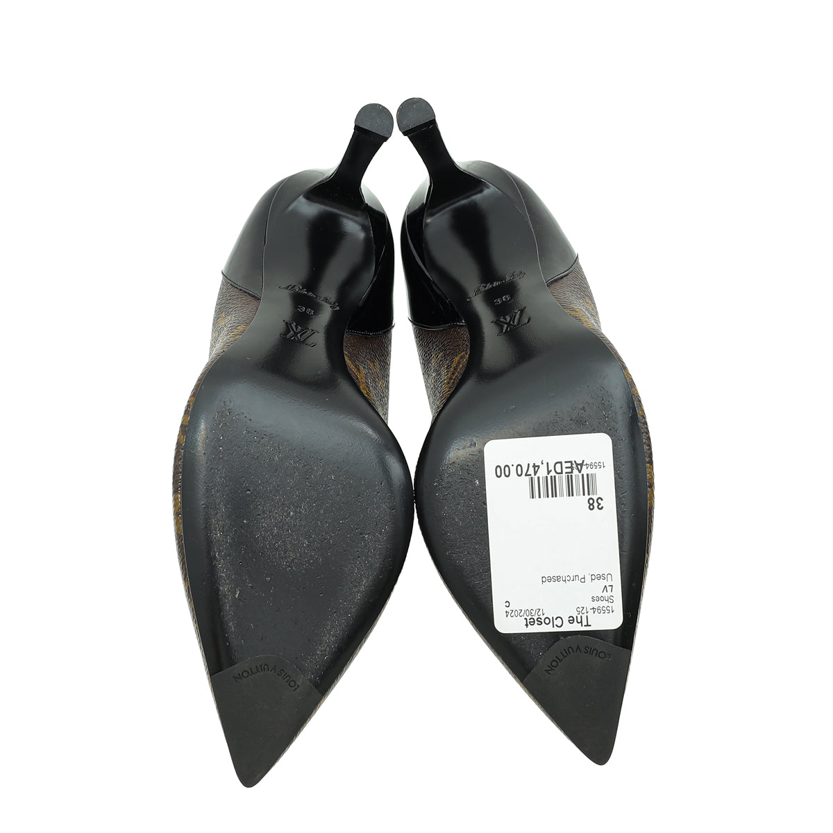 Louis Vuitton Monogram Black Cherie Pump 38