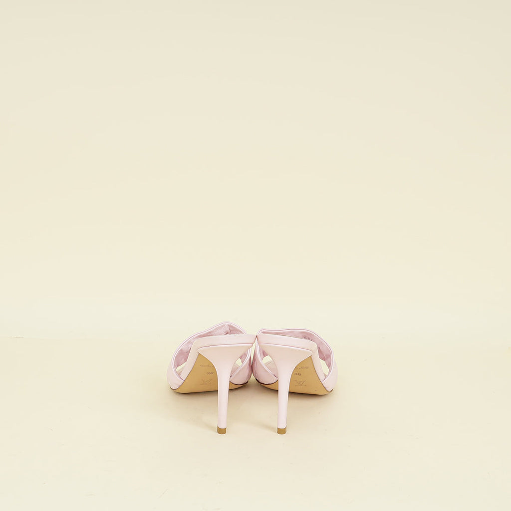 Louis Vuitton Light Pink Monogram Embossed Revival Mules 38