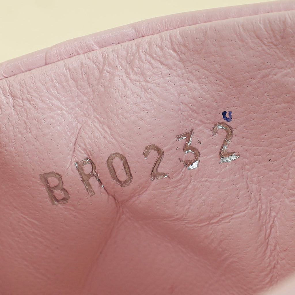 Louis Vuitton Light Pink Monogram Embossed Revival Mules 38