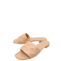 Louis Vuitton Natural Nude Monogram Embossed Revival Flat Mules 38