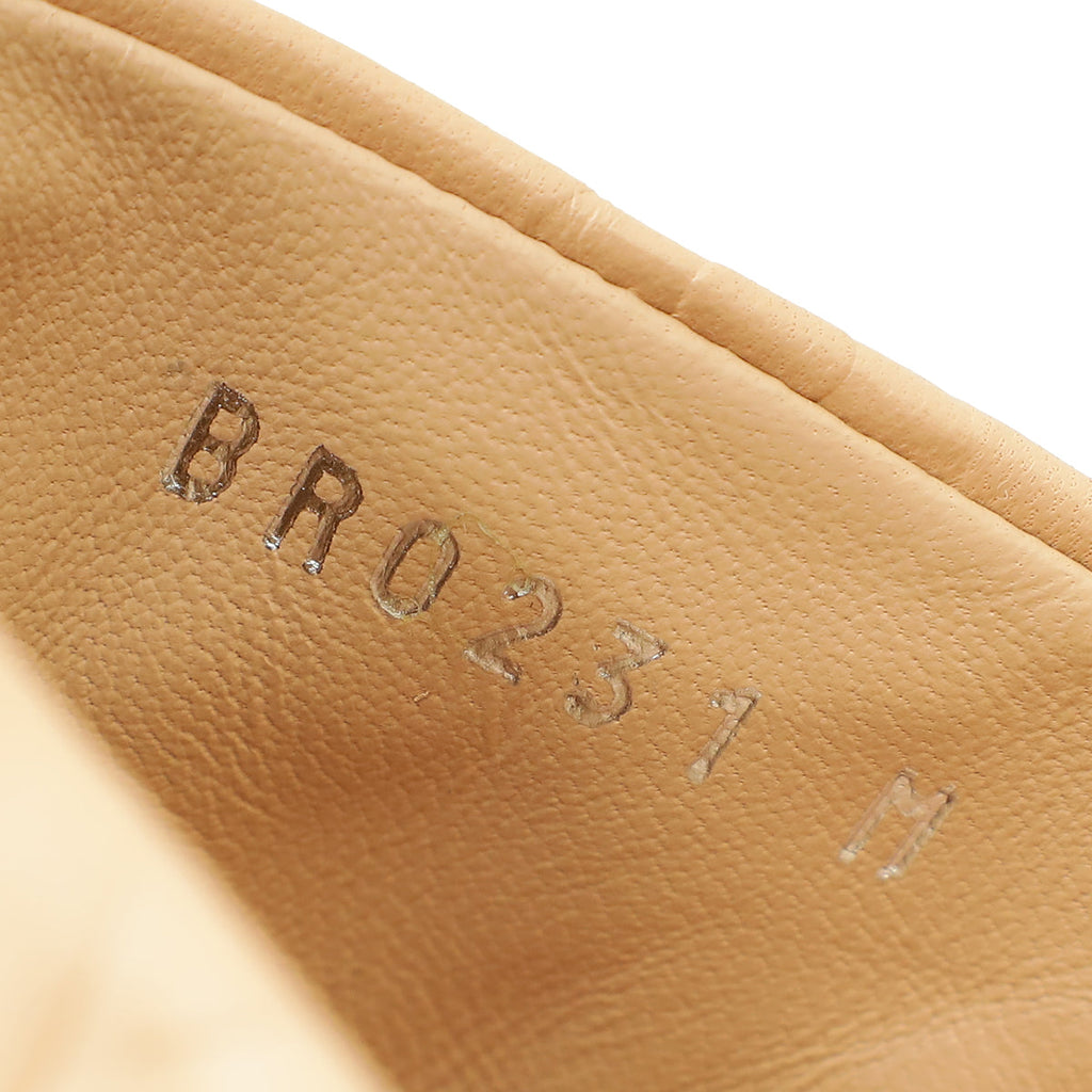 Louis Vuitton Natural Nude Monogram Embossed Revival Flat Mules 38
