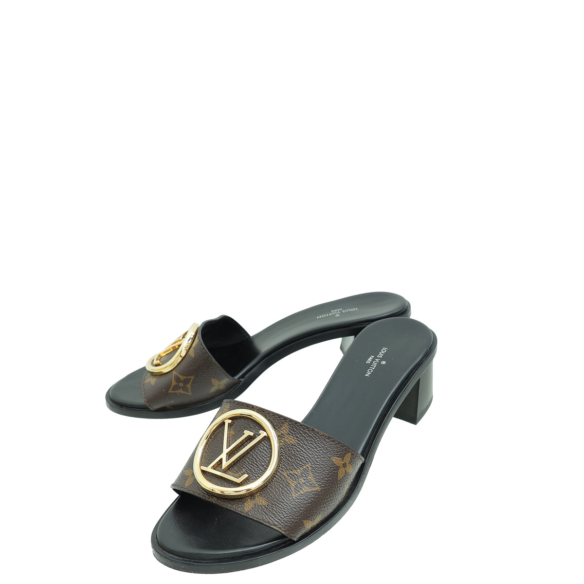 Louis Vuitton Brown Monogram Lock It Mules 38