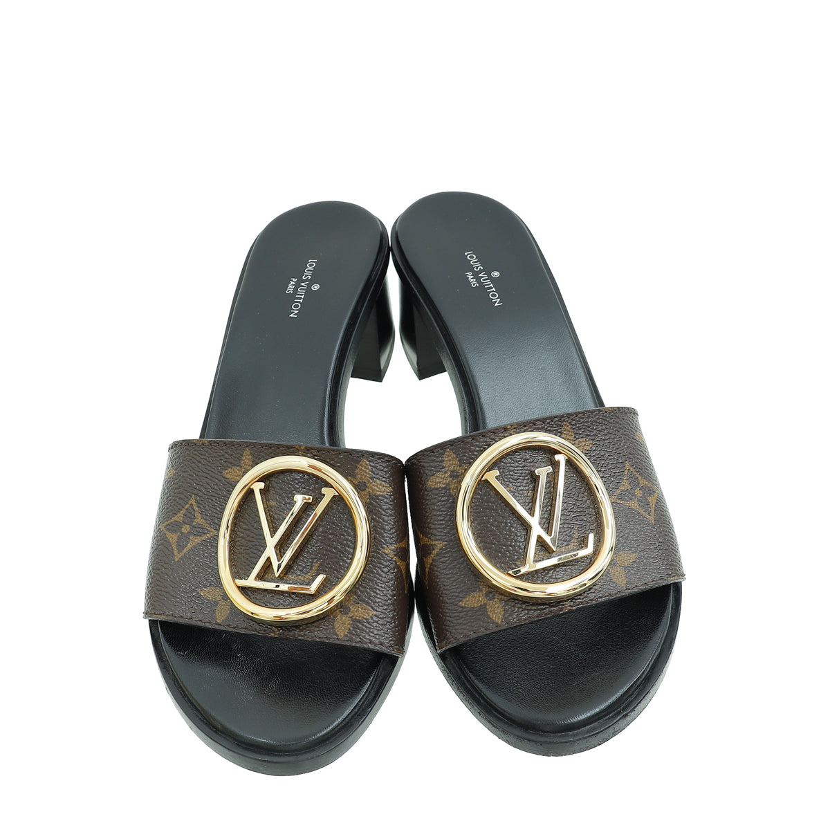 Louis Vuitton Brown Monogram Lock It Mules 38