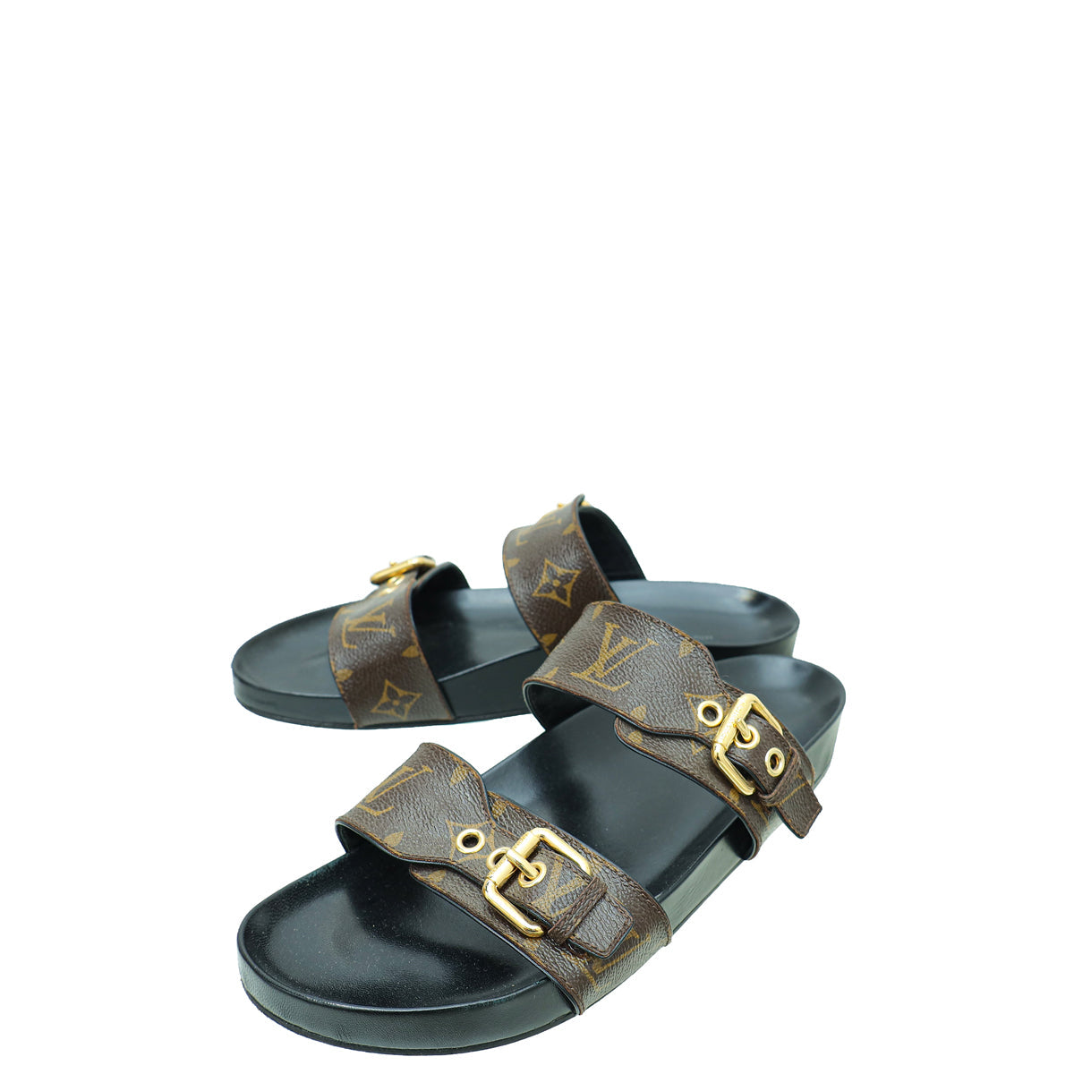 Louis Vuitton Bicolor Monogram Bom Dia Flat Mule 39