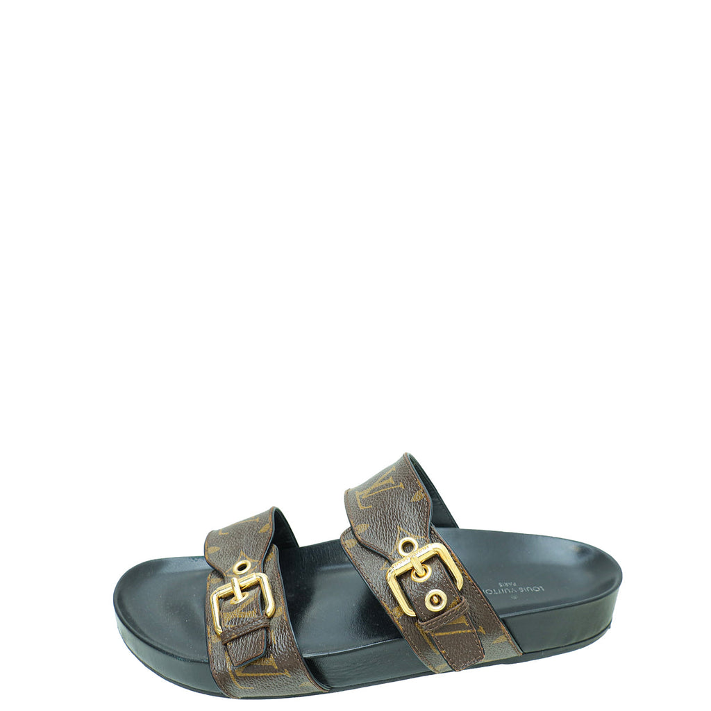 Louis Vuitton Bicolor Monogram Bom Dia Flat Mule 39