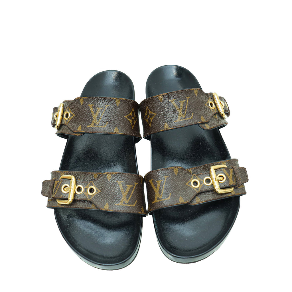 Louis Vuitton Bicolor Monogram Bom Dia Flat Mule 39