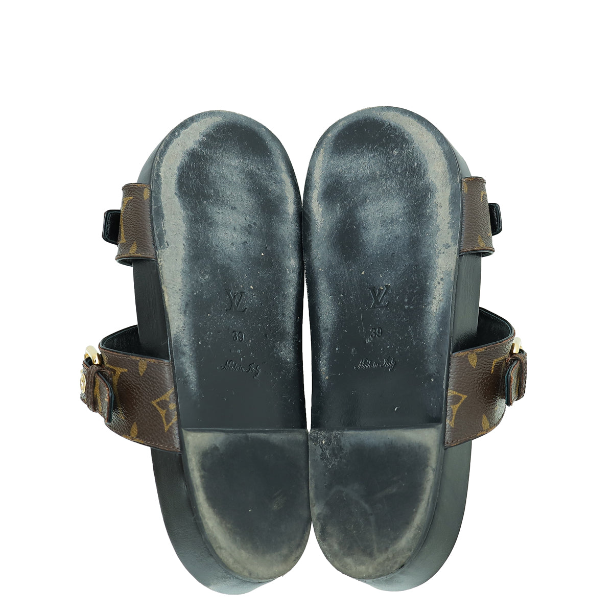 Louis Vuitton Bicolor Monogram Bom Dia Flat Mule 39