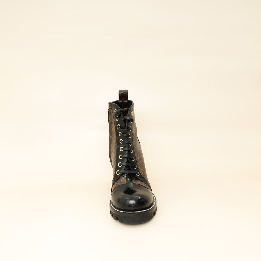 Louis Vuitton Monogram Black Star Trail Ankle Boots 39