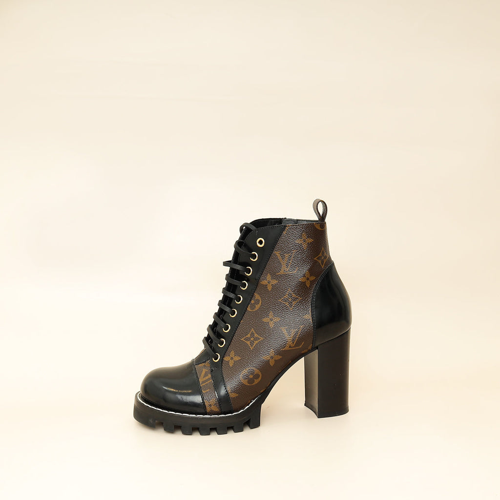 Louis Vuitton Monogram Black Star Trail Ankle Boots 39