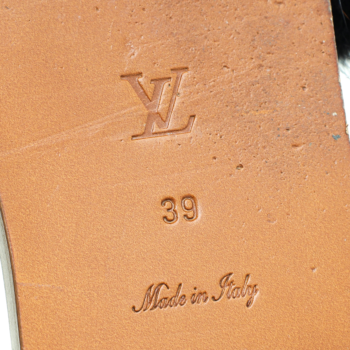 Louis Vuitton Bicolor Lock It Mink Fur Flat Sandal 39