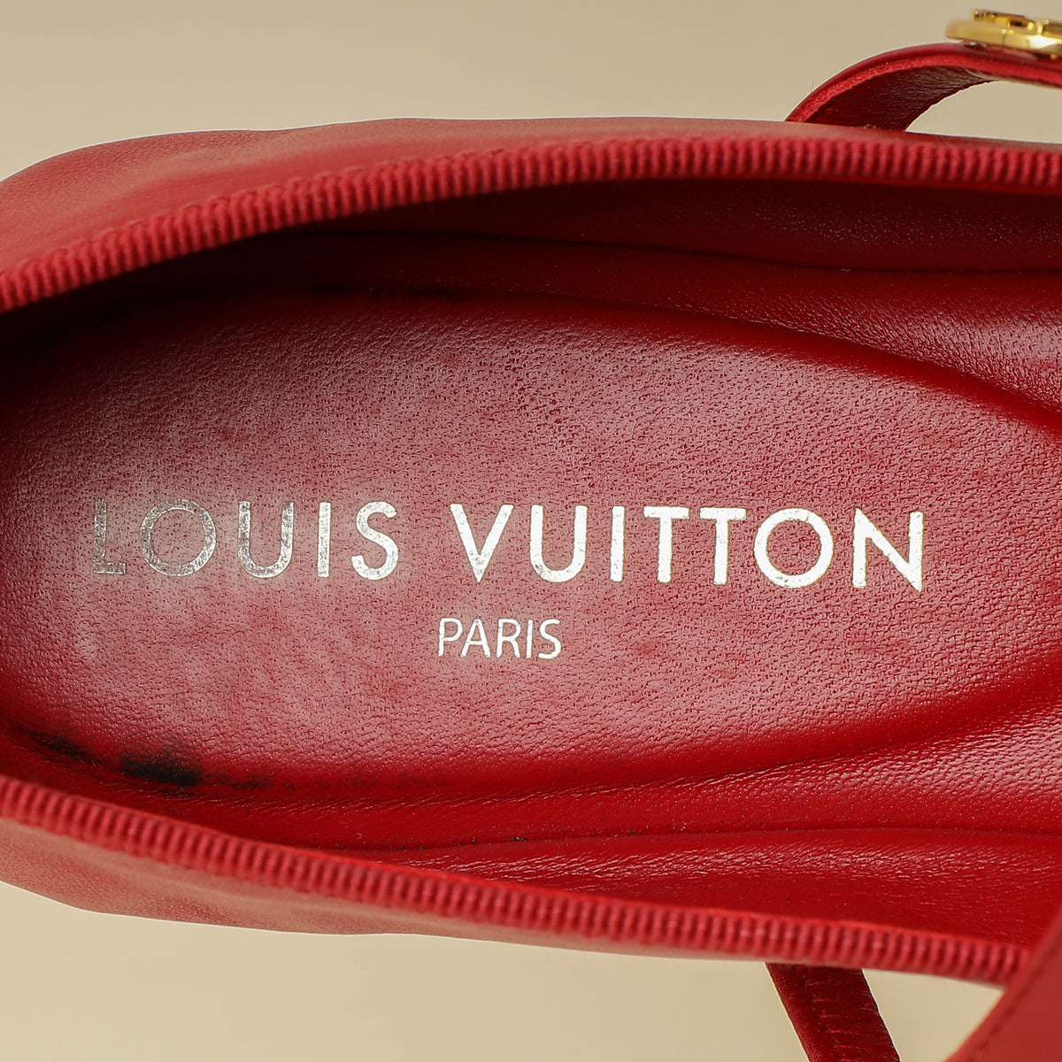 Louis Vuitton Rouge Romy Flat Ballerina 39