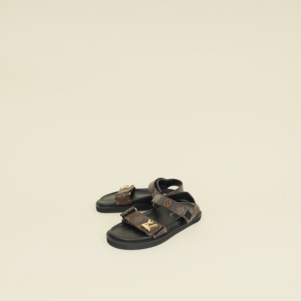 Louis Vuitton Monogram Monogram Sunset Comfort Flat Sandal 39