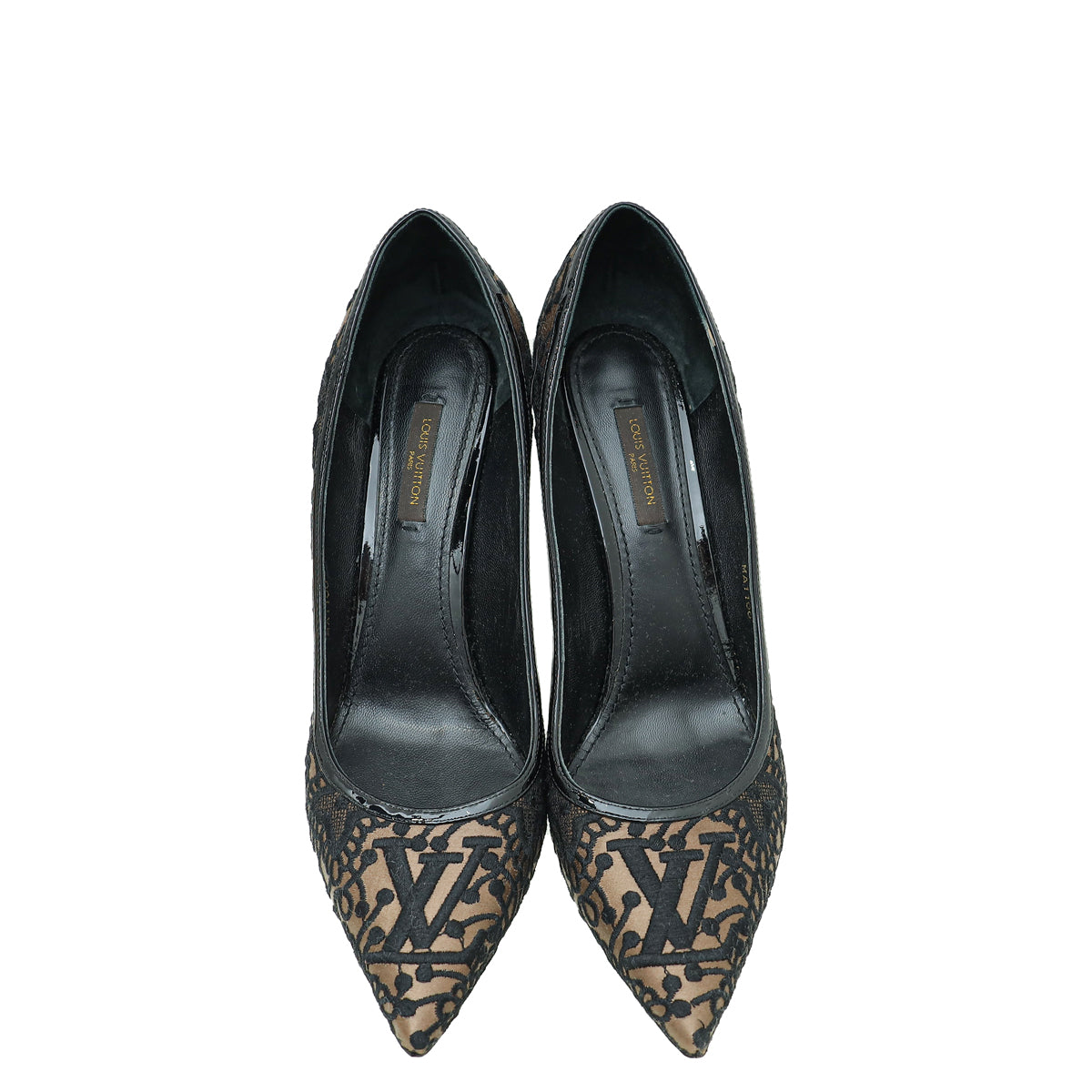 Louis Vuitton Bicolor Satin Embroidered Pumps 40.5