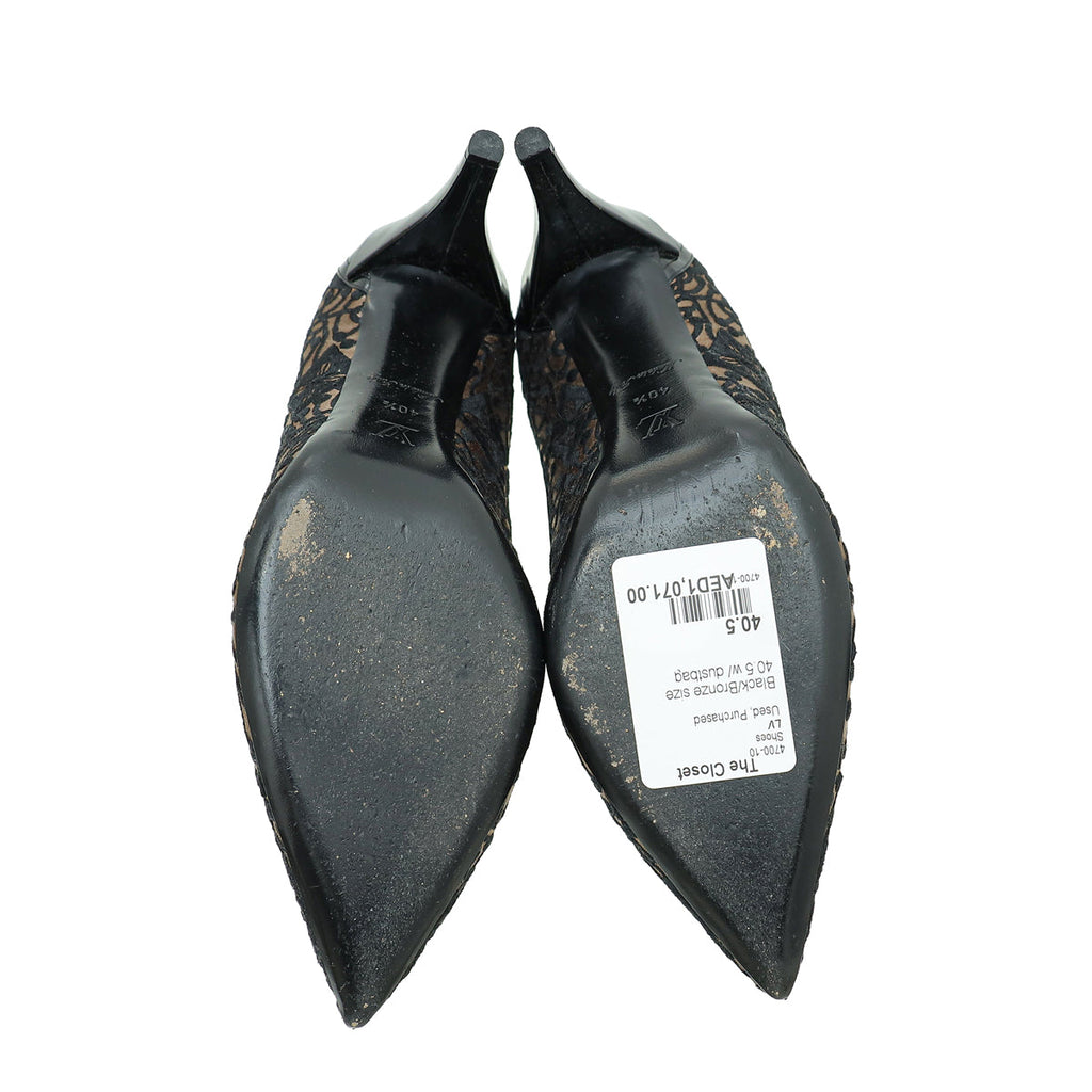 Louis Vuitton Bicolor Satin Embroidered Pumps 40.5