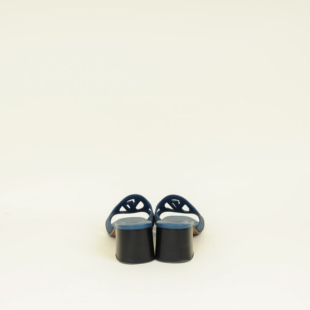 Louis Vuitton Dark Blue Isola Denim Effect Mules 40