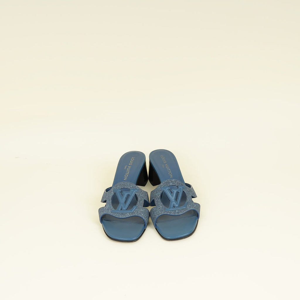 Louis Vuitton Dark Blue Isola Denim Effect Mules 40