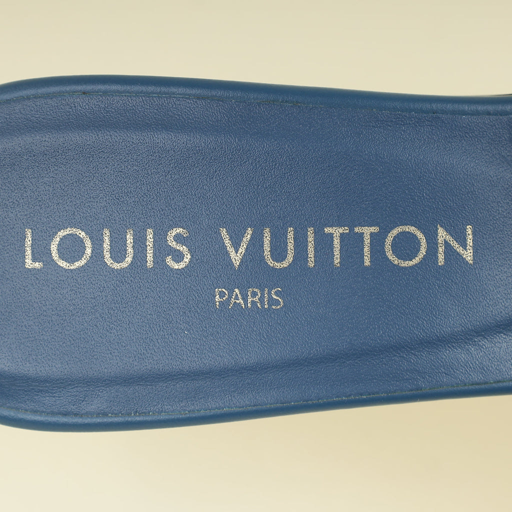 Louis Vuitton Dark Blue Isola Denim Effect Mules 40
