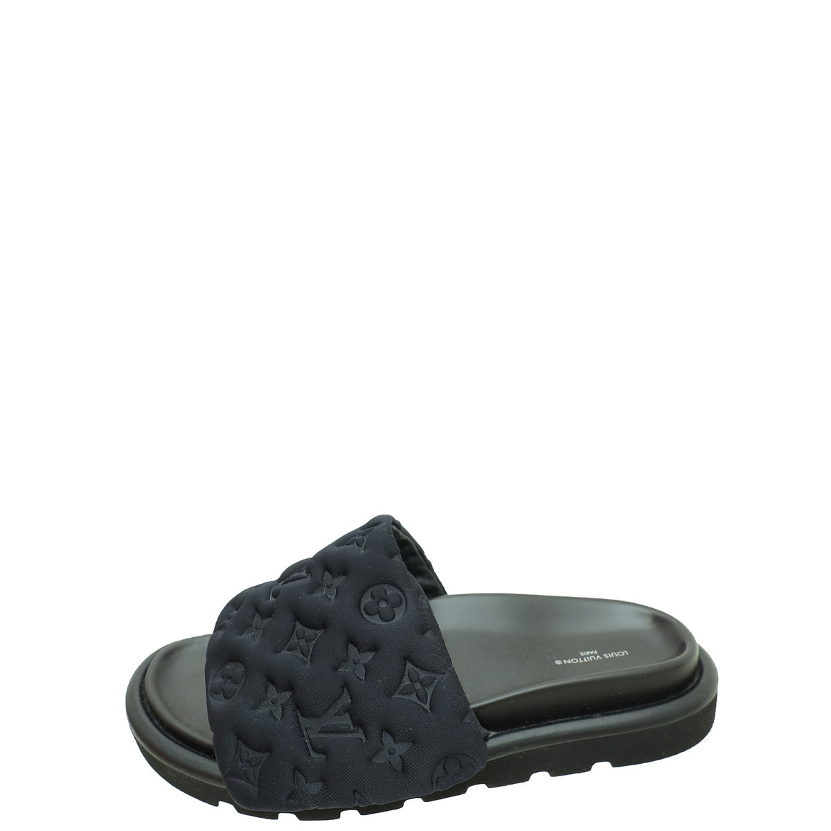 Louis Vuitton Black Monogram Fabric Embossed Monogram Pool Pillow Comfort Mules 41