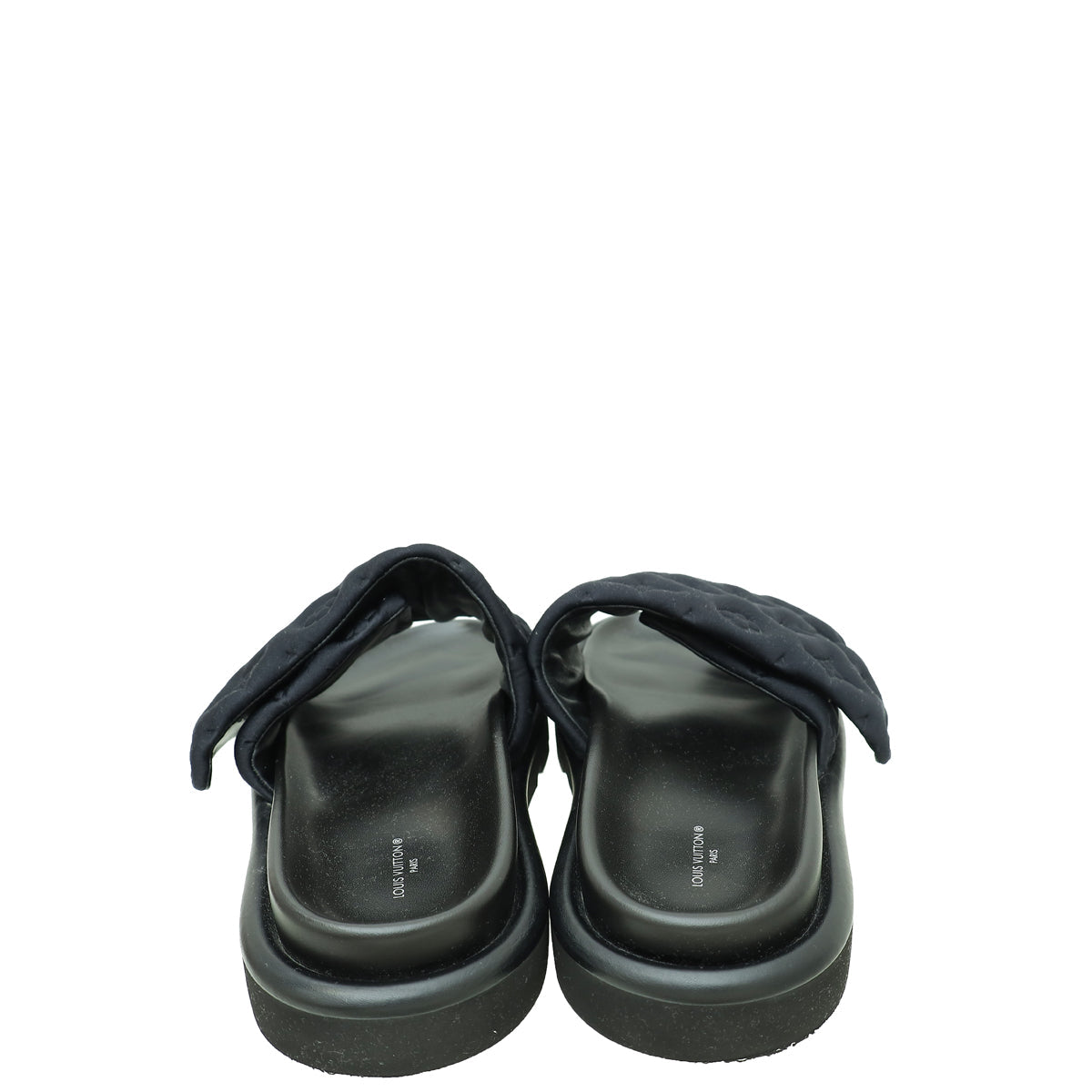 Louis Vuitton Black Monogram Fabric Embossed Monogram Pool Pillow Comfort Mules 41