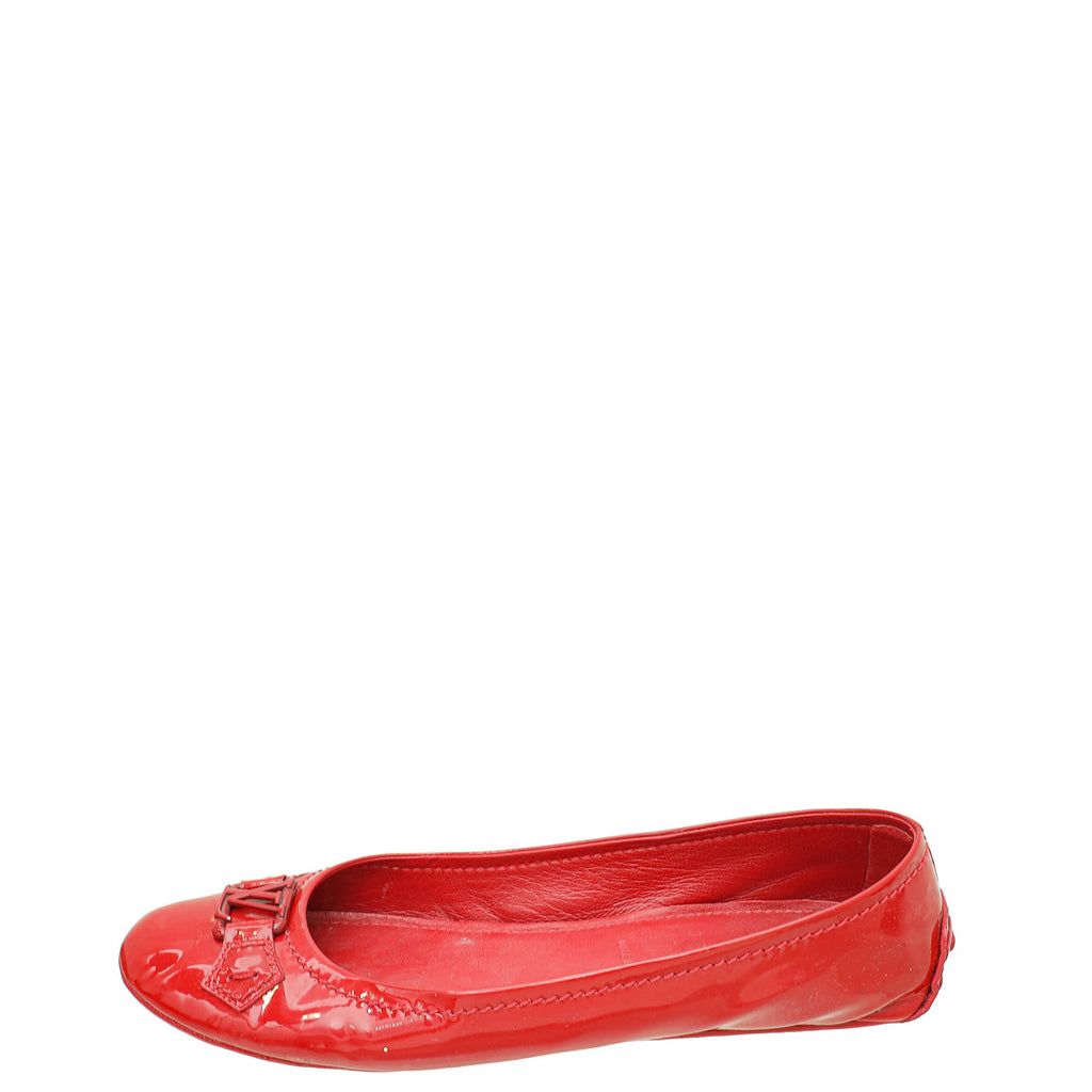 Louis Vuitton Red Oxford Ballerina Flats 41
