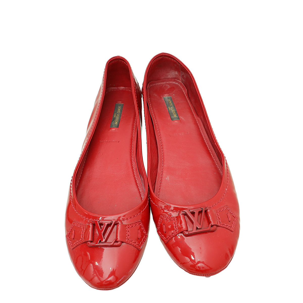 Louis Vuitton Red Oxford Ballerina Flats 41