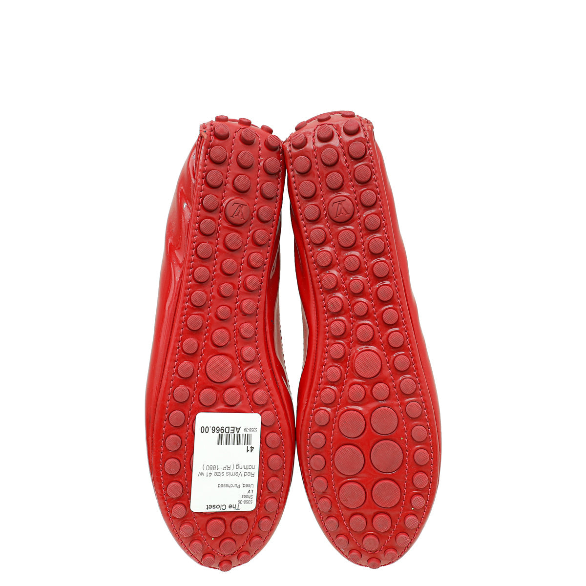 Louis Vuitton Red Oxford Ballerina Flats 41