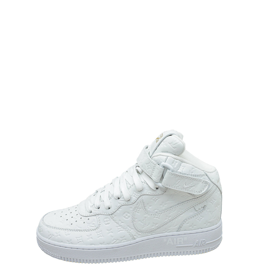 Louis Vuitton White x Nike Air Force 1 Monogram Empreinte High Cut Sneaker 7
