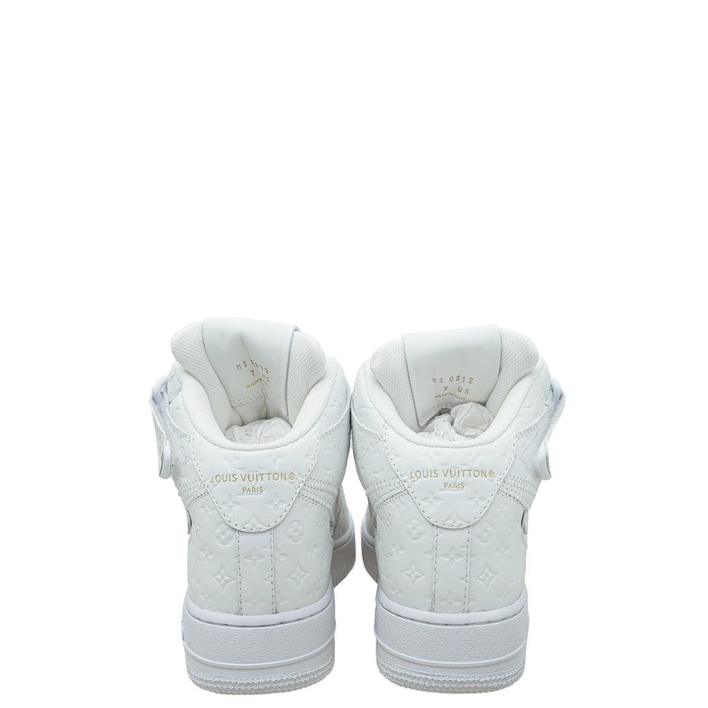 Louis Vuitton White x Nike Air Force 1 Monogram Empreinte High Cut Sneaker 7