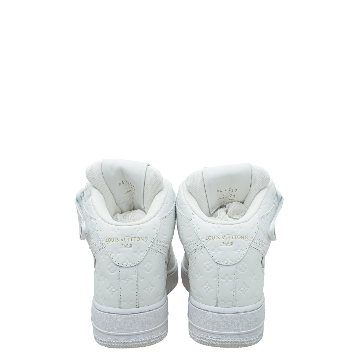 Louis Vuitton White x Nike Air Force 1 Monogram Empreinte High Cut Sneaker 7