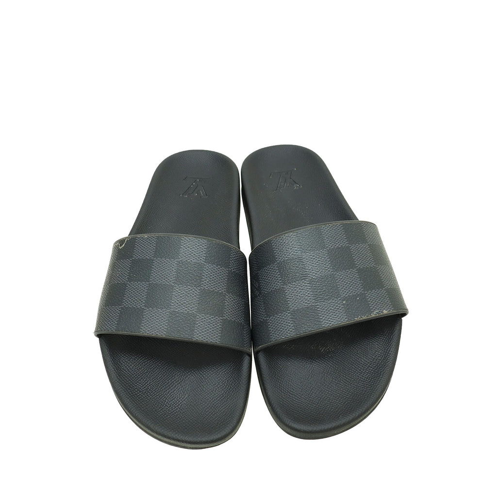 Louis Vuitton Bicolor Rubber Graphite Waterfront Mules 6.5