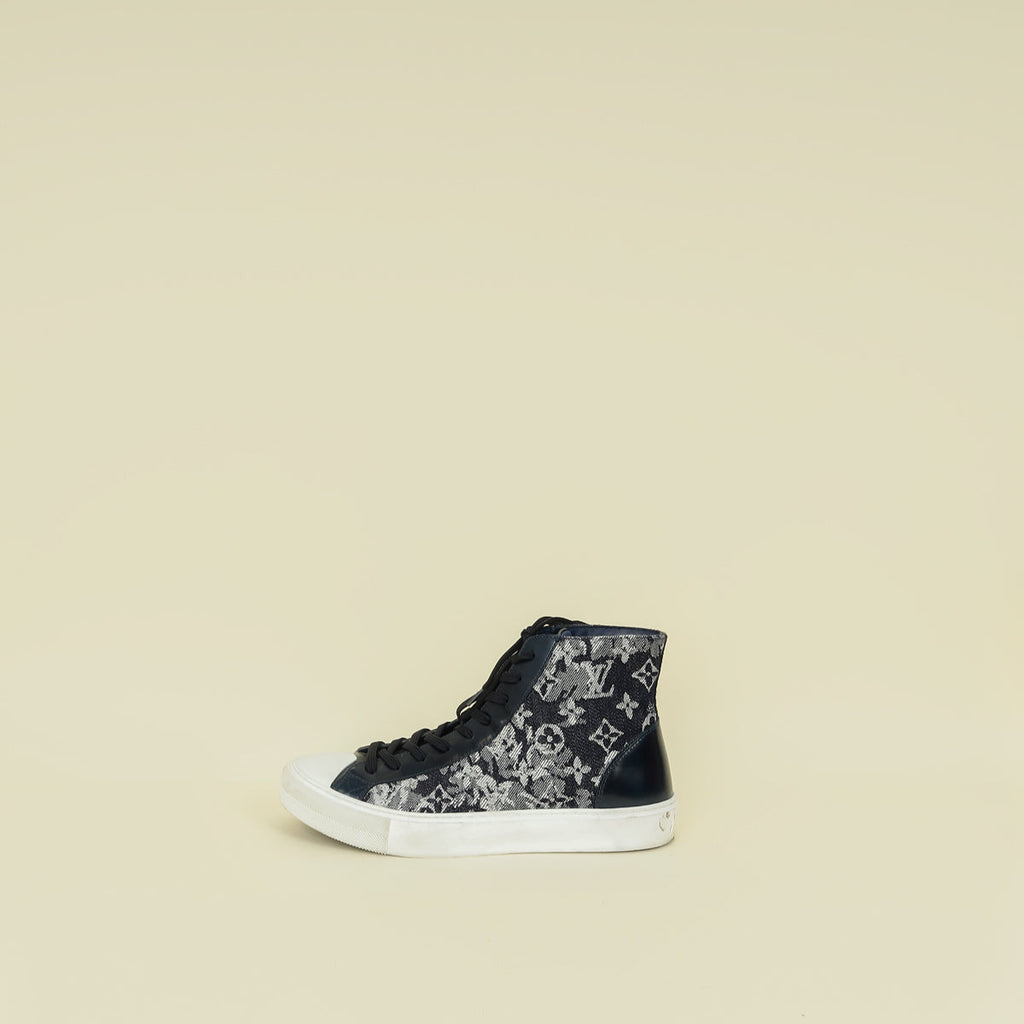 Louis Vuitton Navy Blue Monogram Denim Tattoo High-Top Sneaker 6