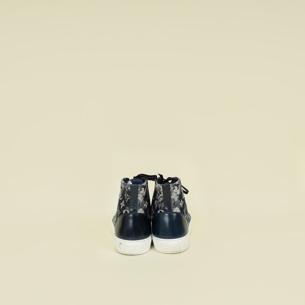 Louis Vuitton Navy Blue Monogram Denim Tattoo High-Top Sneaker 6