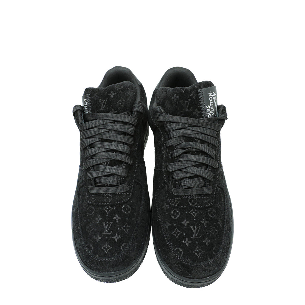 Louis Vuitton and Nike "Air Force 1" Black BY VIRGIL ABLOH Sneaker 7.5