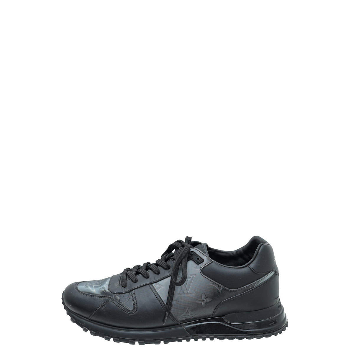 Louis Vuitton Black Iridescent Textile Monogram Mens Run Away Sneakers 7