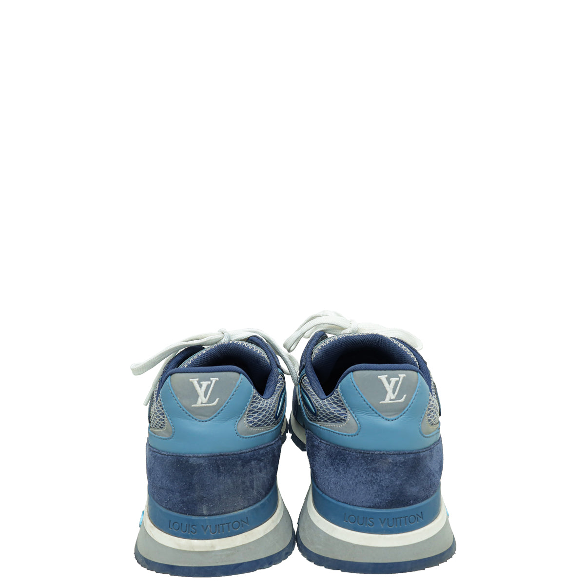 Louis Vuitton Multicolor Blue Mesh and Suede Run Away Sneaker 9
