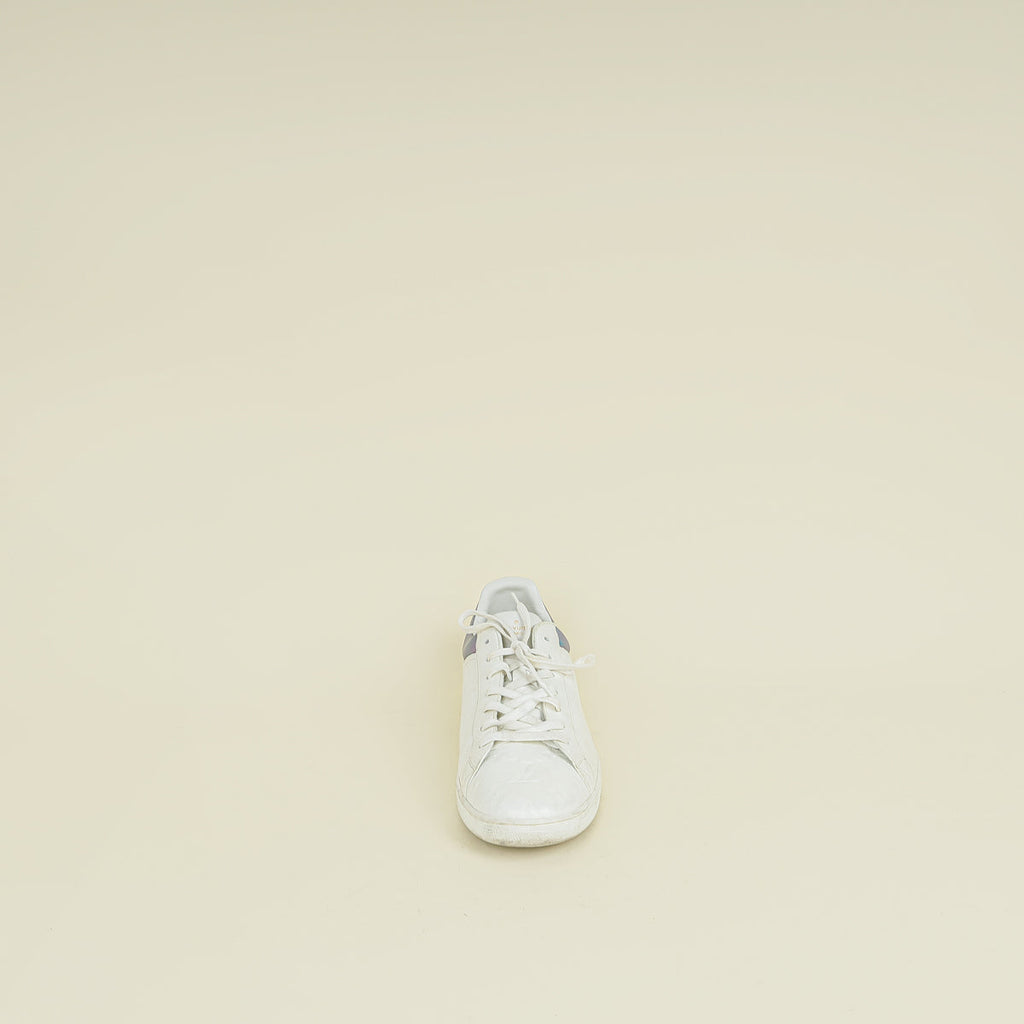 Louis Vuitton White Monogram Iridescent Luxembourg Sneakers 9