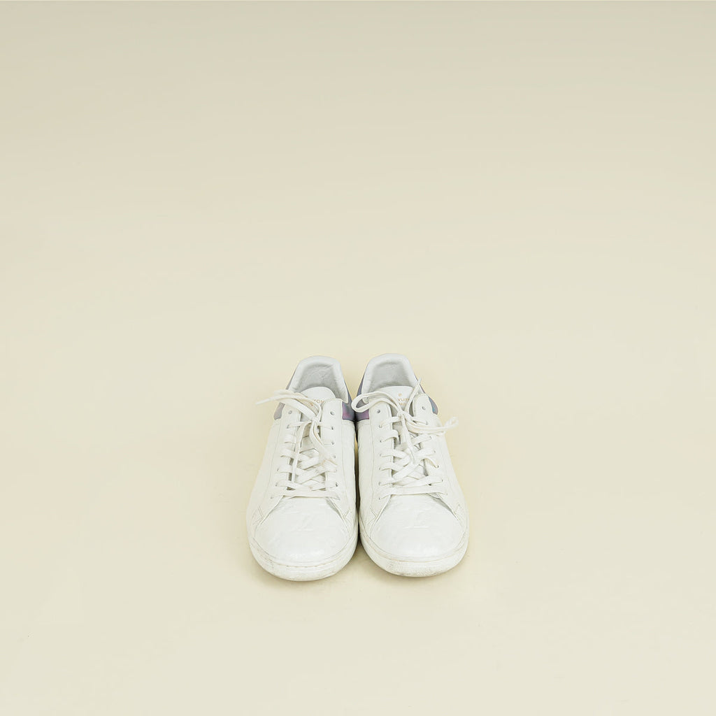 Louis Vuitton White Monogram Iridescent Luxembourg Sneakers 9