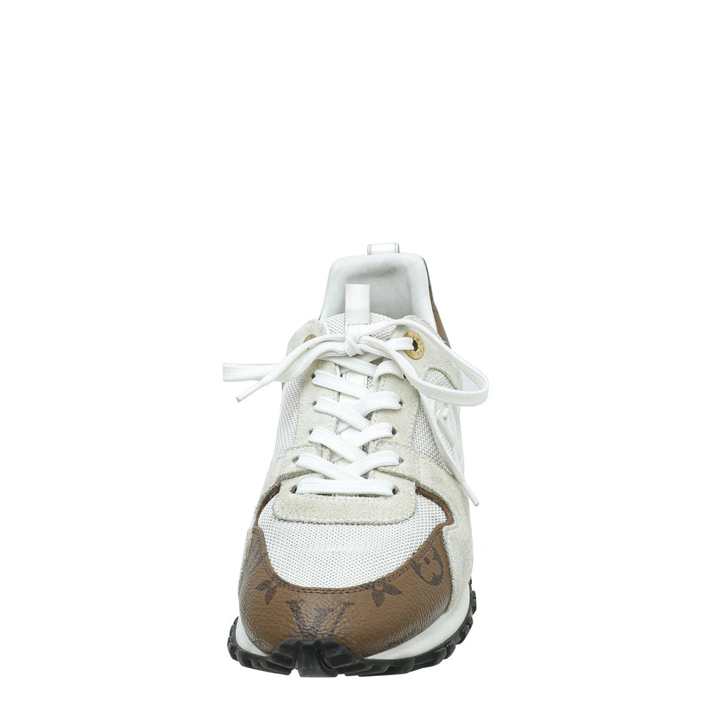 Louis Vuitton White Monogram Reverse Run Away Sneakers 36.5