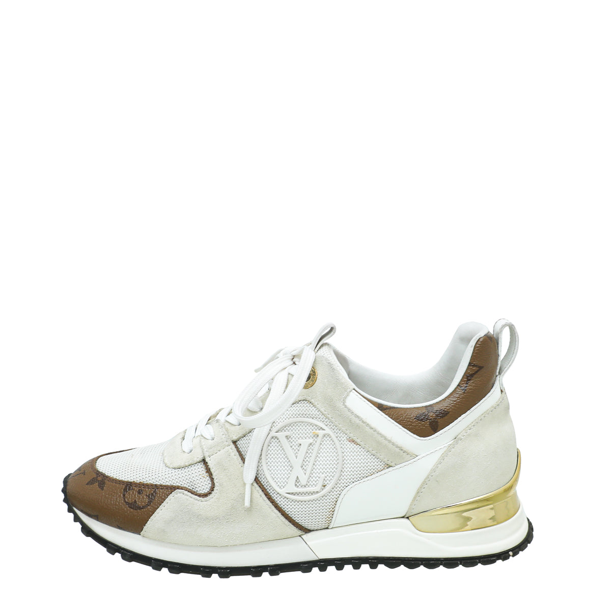 Louis Vuitton White Monogram Reverse Run Away Sneakers 36.5