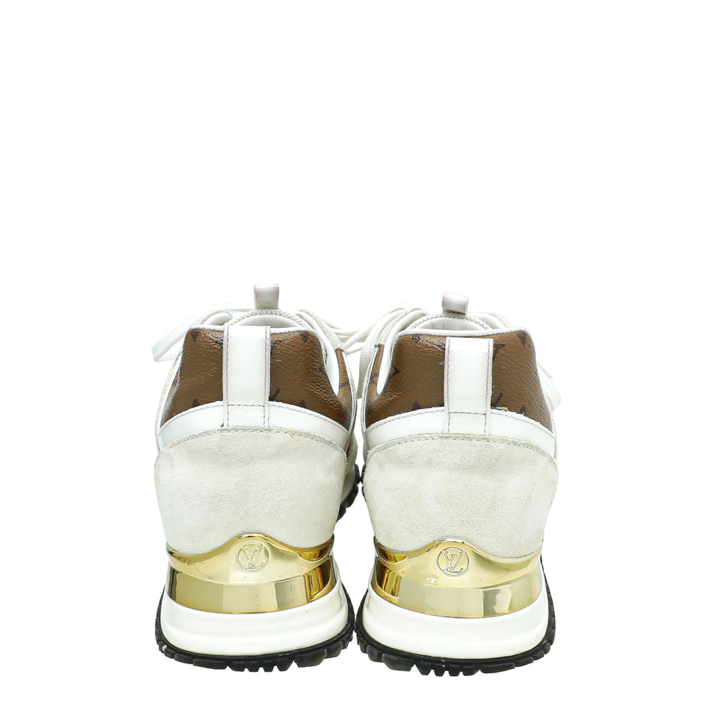 Louis Vuitton White Monogram Reverse Run Away Sneakers 36.5