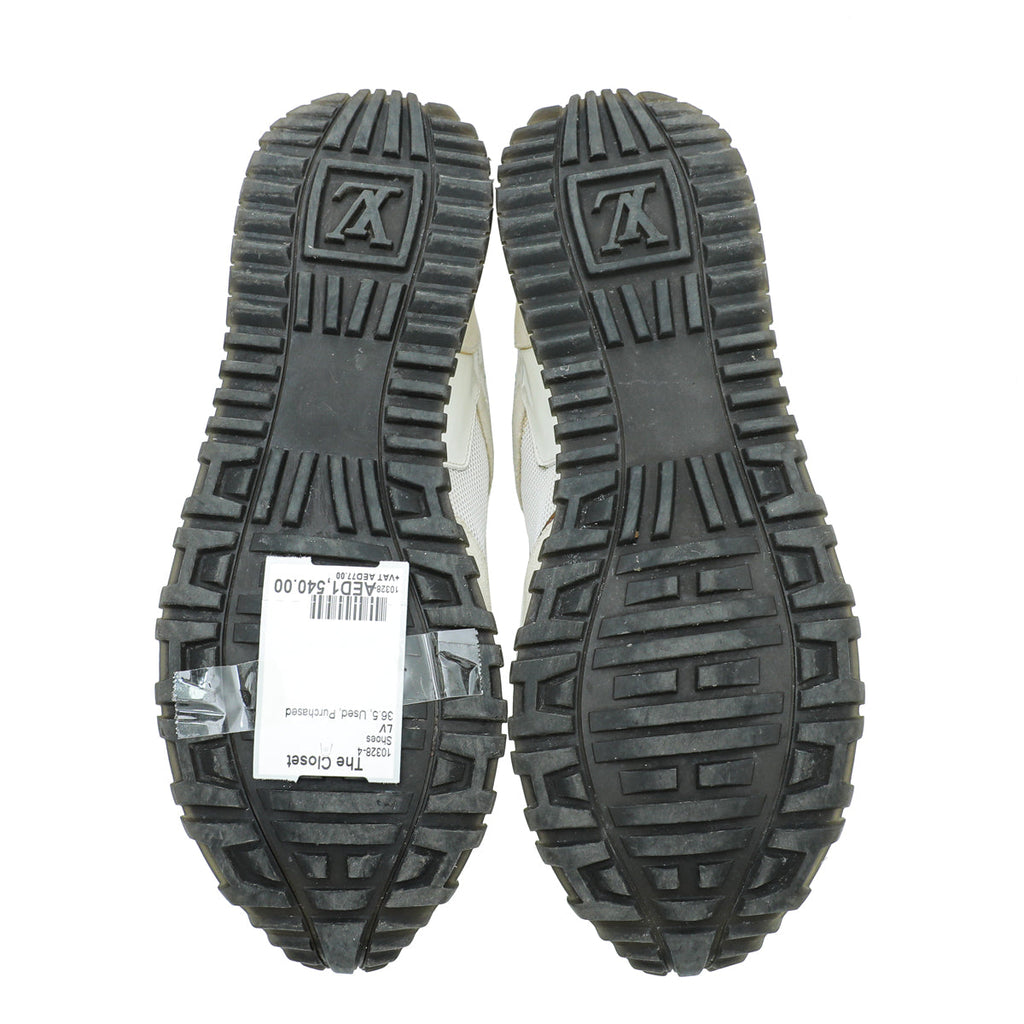 Louis Vuitton White Monogram Reverse Run Away Sneakers 36.5