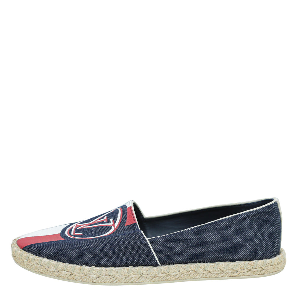 Louis Vuitton Navy Blue Logo Postcard Espadrille 37.5