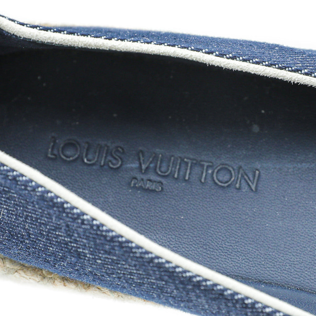 Louis Vuitton Navy Blue Logo Postcard Espadrille 37.5